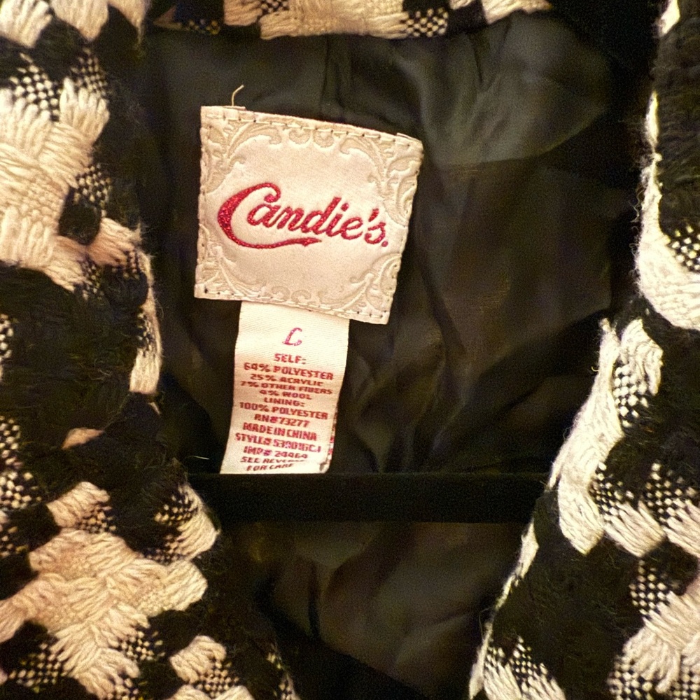 Candie's Black and White Houndstooth Blazer - Picture 2 of 2